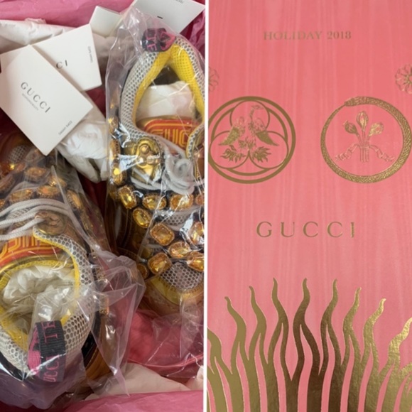 Rare๐ฅGucci FLASHTREK Crystal Embellished Sneakers - Picture 12 of 16